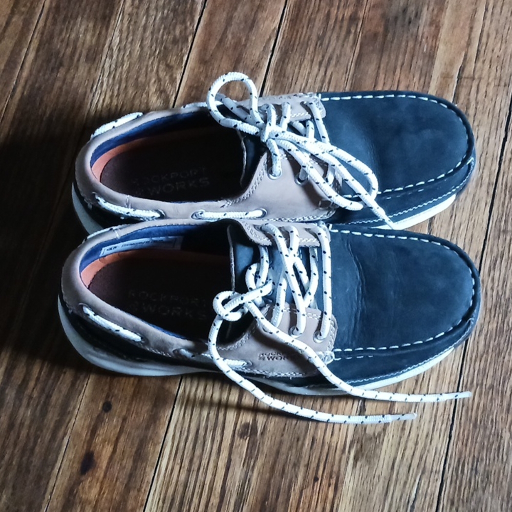 Rockport shoes Steel toe  blue  with luces
